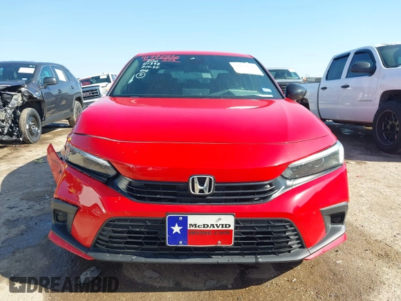 2024 Honda Civic Sport with VIN 2HGFE2F59RH542928, listed as a IAAI auction lot 41972106 with 11,269 mi miles and . Bid and sale history available at DreamBid. Image 12.