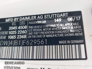 2018 Mercedes-Benz C 300 with VIN WDDWJ4JB1JF629561, listed as a IAAI auction lot 42190511 with 119,514 mi miles and . Bid and sale history available at DreamBid. Image 9.