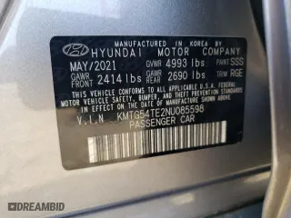 2022 Genesis G70 3.3T with VIN KMTG54TE2NU085598, listed as a Copart auction lot 58893654 with 31,314 mi miles and Salvage Title. Bid and sale history available at carsss.com. Image 12.