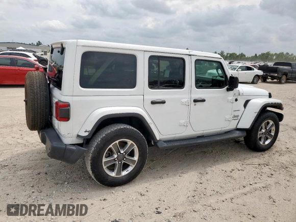 2019 Jeep Wrangler Unlimited Sahara with VIN 1C4HJXEG8KW574005, listed as a Copart auction lot 57794945 with Not provided miles and Salvage title. Bid and sale history available at DreamBid. Image 3.