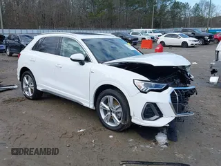 2023 Audi Q3 S line Premium Plus with VIN WA1EECF36P1140594, listed as a IAAI auction lot 41283650 with 14,793 mi miles. Bid and sale history available at carsss.com. Image 1.