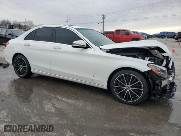 2021 Mercedes-Benz C 300 with VIN W1KWF8DBXMR647273, listed as a Copart auction lot 45994005 with 47,550 mi miles and Salvage Title. Bid and sale history available at DreamBid. Image 4.
