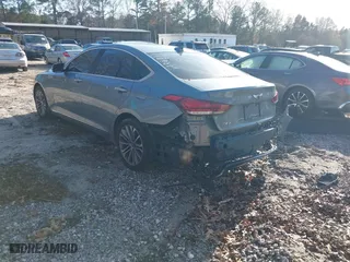 2016 Hyundai Genesis 3.8L with VIN KMHGN4JEXGU131372, listed as a IAAI auction lot 41091057 with 111,229 mi miles. Bid and sale history available at carsss.com. Image 3.