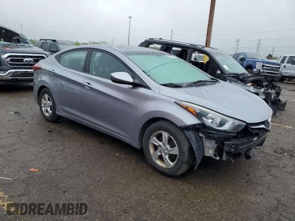 2015 Hyundai Elantra SE z VIN 5NPDH4AE6FH566008, wystawiony jako Copart lot #55693855 z przebiegiem 156 372 mil mil oraz Szkody całkowita. Historia ofert i sprzedaży dostępna na DreamBid. Obrazek 4.