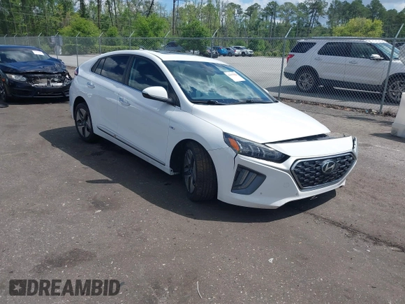 2020 Hyundai Ioniq Limited with VIN KMHC05LCXLU217578, listed as a IAAI auction lot 41999454 with 104,694 mi miles and . Bid and sale history available at DreamBid. Image 1.