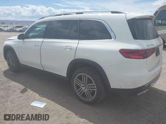 2025 Mercedes-Benz GLS 450 with VIN 4JGFF5KE3SB402662, listed as a IAAI auction lot 42047355 with 2,879 mi miles and . Bid and sale history available at DreamBid. Image 3.