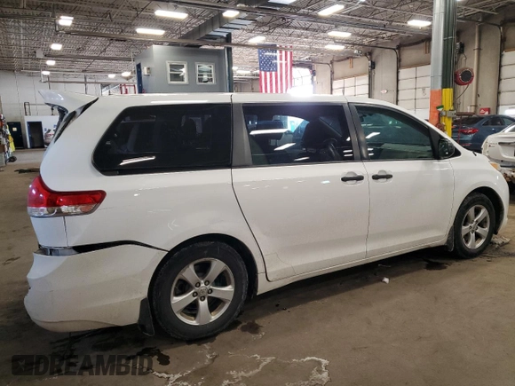 2012 Toyota Sienna with VIN 5TDZK3DC8CS269050, listed as a Copart auction lot 45496015 with 179,666 mi miles and Salvage Title. Bid and sale history available at carsss.com. Image 3.