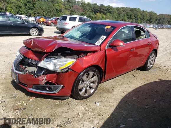 2014 Buick Regal Premium I with VIN 2G4GP5EX6E9305864, listed as a Copart auction lot 74275554 with Not Provided miles and Salvage Title. Bid and sale history available at DreamBid. Image 1.