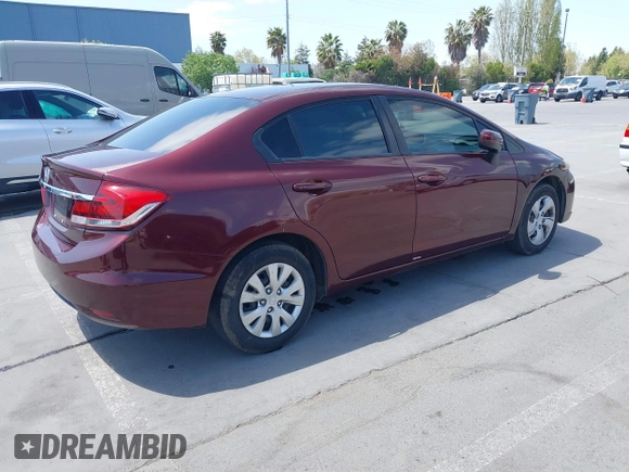 2014 Honda Civic LX with VIN 19XFB2F53EE241116, listed as a IAAI auction lot 42058308 with 204,734 mi miles and . Bid and sale history available at DreamBid. Image 4.