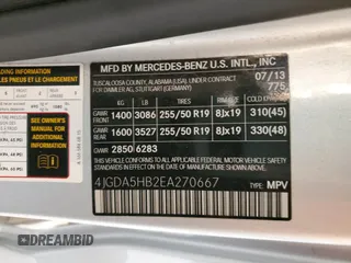 2014 Mercedes-Benz M 350 z VIN 4JGDA5HB2EA270667, wystawiony jako Copart lot #56003115 z przebiegiem 110 964 mil mil oraz Szkoda całkowita • Salvage title. Historia ofert i sprzedaży dostępna na DreamBid. Obrazek 12.