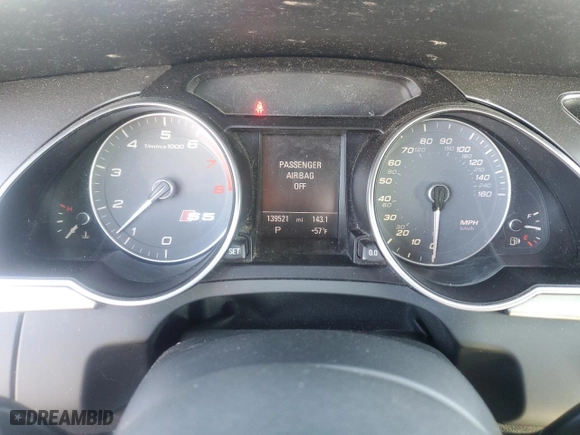 2013 Audi S5 Premium Plus with VIN WAUCGAFH7DN001180, listed as a Copart auction lot 80486344 with 139,521 mi miles and Clean Title. Bid and sale history available at carsss.com. Image 9.