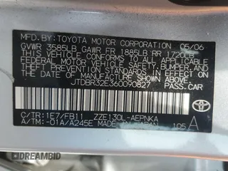 2006 Toyota Corolla CE with VIN JTDBR32E360090827, listed as a Copart auction lot 54718515 with 116,672 mi miles and Clean Title. Bid and sale history available at DreamBid. Image 12.