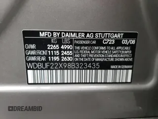 2008 Mercedes-Benz E 320 with VIN WDBUF22X98B323435, listed as a Copart auction lot 51623005 with 108,676 mi miles and Salvage Title. Bid and sale history available at DreamBid. Image 12.