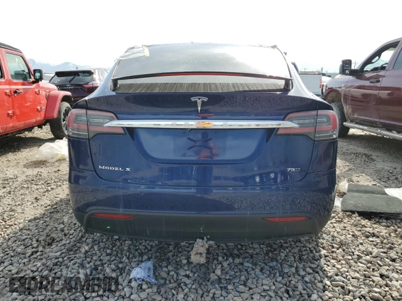 2016 Tesla Model X 70D with VIN 5YJXCAE27GF025513, listed as a Copart auction lot 49345345 with Not Provided miles and Salvage Title. Bid and sale history available at DreamBid. Image 6.