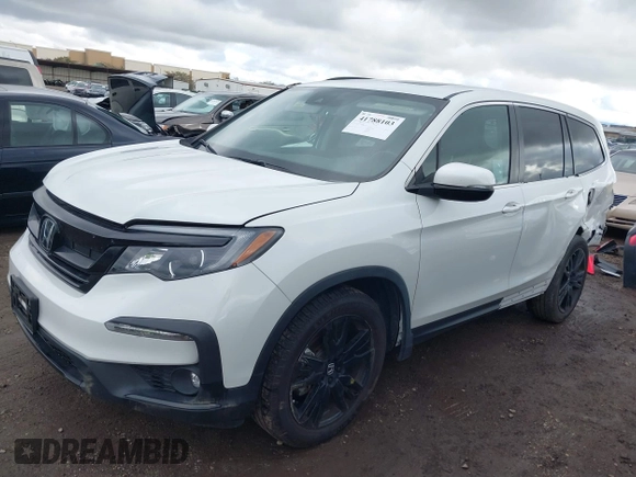 2021 Honda Pilot Special Edition with VIN 5FNYF5H29MB044994, listed as a IAAI auction lot 41788103 with 38,362 mi miles and . Bid and sale history available at carsss.com. Image 2.