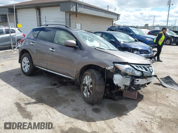 2014 Nissan Murano S with VIN JN8AZ1MW4EW523688, listed as a IAAI auction lot 42325985 with 99,017 mi miles and . Bid and sale history available at DreamBid. Image 1.