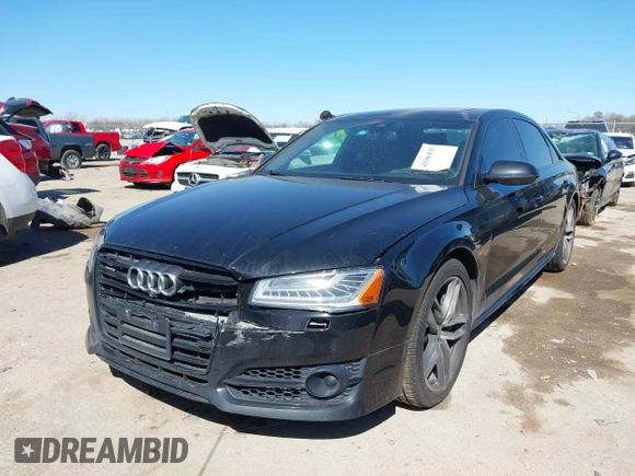 2017 Audi A8 L Sport with VIN WAU43AFD2HN000635, listed as a IAAI auction lot 41686835 with 91,203 mi miles. Bid and sale history available at carsss.com. Image 2.