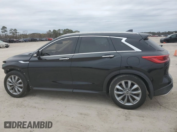 2019 Infiniti QX50 Pure with VIN 3PCAJ5M3XKF137423, listed as a Copart auction lot 41875765 with 27,757 mi miles and Salvage title. Bid and sale history available at DreamBid. Image 2.