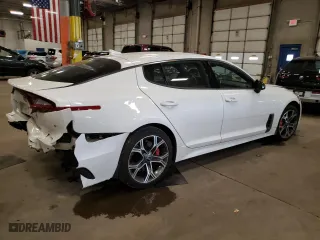 2019 Kia Stinger GT with VIN KNAE35LC0K6045212, listed as a Copart auction lot 52312874 with 73,185 mi miles and Salvage Title. Bid and sale history available at carsss.com. Image 3.