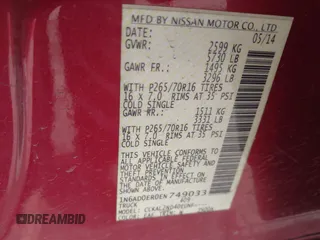 2014 Nissan Frontier SV with VIN 1N6AD0ER0EN749033, listed as a IAAI auction lot 42036166 with 152,276 mi miles and . Bid and sale history available at DreamBid. Image 9.