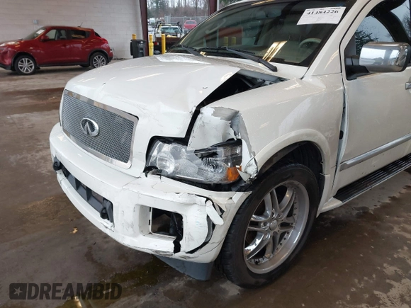 2007 Infiniti QX56 with VIN 5N3AA08C27N806504, listed as a IAAI auction lot 41484226 with 202,943 mi miles. Bid and sale history available at carsss.com. Image 6.