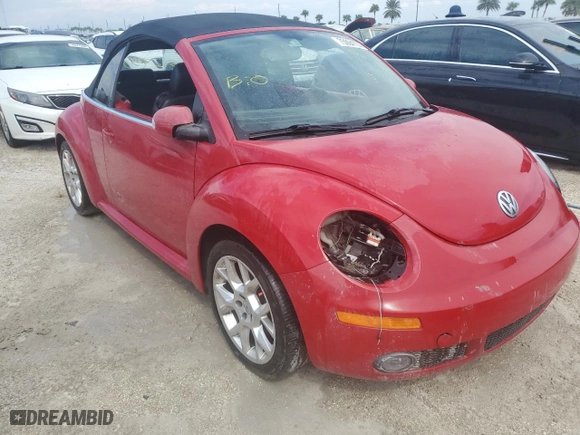2007 Volkswagen New Beetle Convertible with VIN 3VWSF31Y87M422874, listed as a Copart auction lot 75094774 with 0 miles and Non Repairable. Bid and sale history available at carsss.com. Image 4.