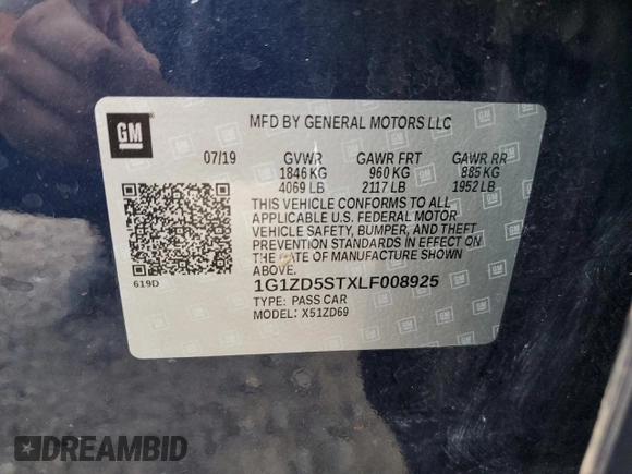 2020 Chevrolet Malibu LT with VIN 1G1ZD5STXLF008925, listed as a Copart auction lot 49785745 with 86,986 mi miles and Salvage Title. Bid and sale history available at DreamBid. Image 14.