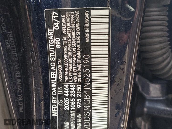 2018 Mercedes-Benz CLA 250 with VIN WDDSJ4GB4JN525190, listed as a Copart auction lot 40323784 with 76,039 mi miles and . Bid and sale history available at DreamBid. Image 13.
