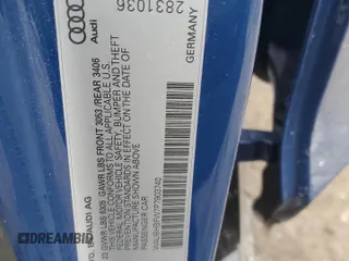 2023 Audi RS e-tron GT z VIN WAUBHBFW7P7903740, wystawiony jako Copart lot #42352535 z przebiegiem Nie podano mil oraz Szkody całkowita. Historia ofert i sprzedaży dostępna na DreamBid. Obrazek 14.