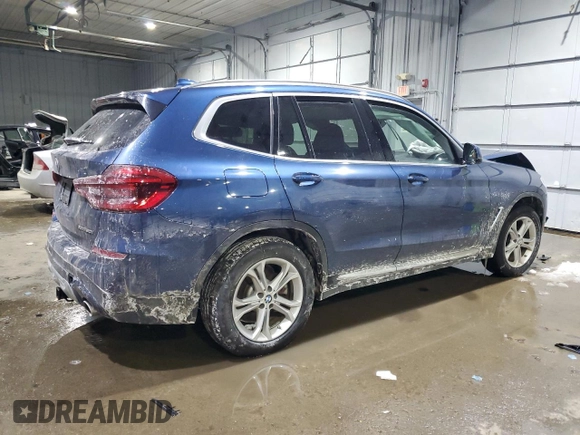 2020 BMW X3 xDrive30i with VIN 5UXTY5C05L9D22391, listed as a Copart auction lot 45843755 with Not Provided miles and Salvage Title. Bid and sale history available at DreamBid. Image 3.