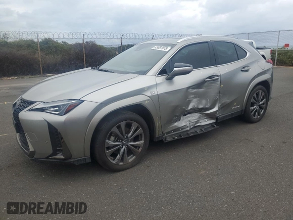 2022 Lexus UX 250h F Sport with VIN JTHR9JBH6N2054435, listed as a Copart auction lot 45687975 with 12,615 mi miles and Clean Title. Bid and sale history available at DreamBid. Image 1.