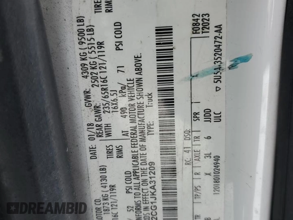 2018 Ford Transit с VIN 1FTBW2CG1JKA31209, выставлен на аукционе Copart как лот 44804855 с пробегом 125 153 миль миль и Списание • Salvage title. История ставок и продаж доступна на DreamBid. Изображение 16.