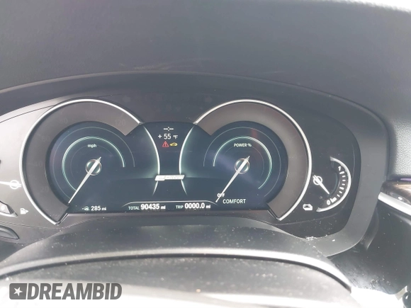 2019 BMW 5 Series 530e with VIN WBAJA9C52KB399480, listed as a IAAI auction lot 41714228 with 90,435 mi miles and . Bid and sale history available at DreamBid. Image 7.