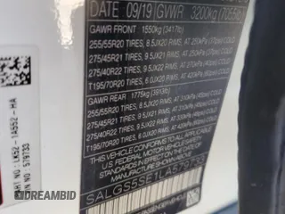 2020 Land Rover Range Rover z VIN SALGS5SE1LA579733, wystawiony jako Copart lot #80755964 z przebiegiem 54 848 mil mil oraz Szkoda całkowita • Salvage title. Historia ofert i sprzedaży dostępna na DreamBid. Obrazek 13.