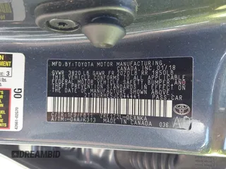 2018 Toyota Corolla L with VIN 2T1BURHE5JC044441, listed as a IAAI auction lot 42244017 with Not provided miles and . Bid and sale history available at DreamBid. Image 9.