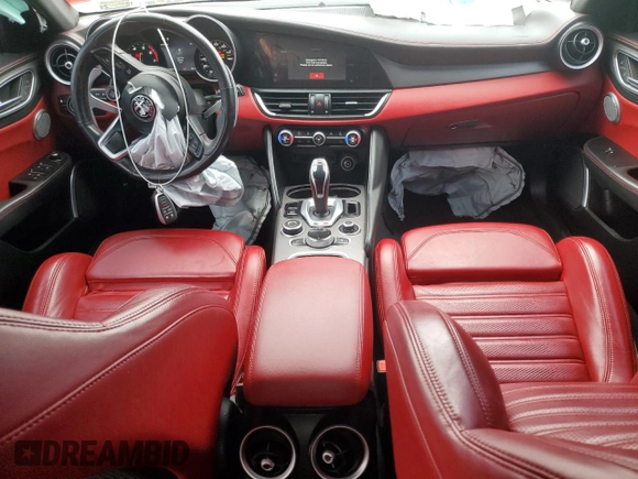 2020 Alfa Romeo Giulia Ti Sport with VIN ZARFANBN6L7634749, listed as a Copart auction lot 53037404 with 52,154 mi miles and Salvage Title. Bid and sale history available at carsss.com. Image 8.
