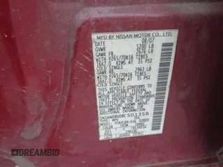 2008 Nissan Xterra S with VIN 5N1AN08U08C501358, listed as a IAAI auction lot 41631698 with 195,907 mi miles and . Bid and sale history available at DreamBid. Image 9.