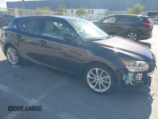2011 Lexus CT 200h with VIN JTHKD5BH3B2002456, listed as a IAAI auction lot 41709462 with 176,610 mi miles. Bid and sale history available at carsss.com. Image 1.