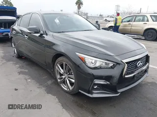 2021 Infiniti Q50 Signature Edition with VIN JN1EV7CP7MM706053, listed as a IAAI auction lot 42036446 with 26,392 mi miles and . Bid and sale history available at DreamBid. Image 1.