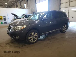 2013 Nissan Pathfinder Platinum z VIN 5N1AR2MM1DC607124, wystawiony jako Copart lot #71521174 z przebiegiem 144 126 mil mil oraz Czysty tytuł • Clean title. Historia ofert i sprzedaży dostępna na DreamBid. Obrazek 1.