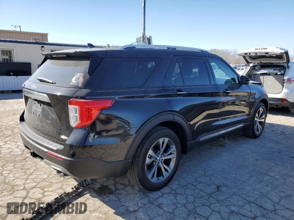 2020 Ford Explorer Platinum with VIN 1FM5K8HCXLGA26156, listed as a Copart auction lot 88987085 with 21,261 mi miles and Salvage Title. Bid and sale history available at carsss.com. Image 3.