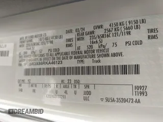 2024 Ford Transit Cargo with VIN 1FTBR3X86RKA46123, listed as a IAAI auction lot 42490695 with 13,258 mi miles and . Bid and sale history available at DreamBid. Image 9.