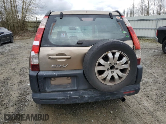 2006 Honda CR-V LX with VIN JHLRD78556C005175, listed as a Copart auction lot 51446315 with 185,801 mi miles and Salvage Title. Bid and sale history available at carsss.com. Image 6.