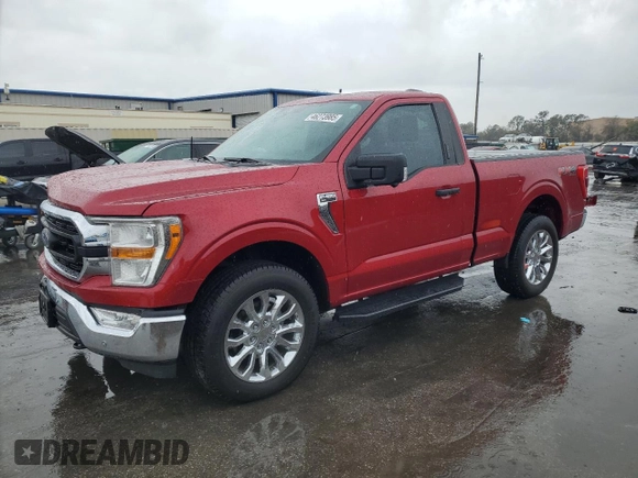 2021 Ford F-150 XL with VIN 1FTMF1E56MKE11052, listed as a Copart auction lot 46273985 with 31,100 mi miles and Salvage title. Bid and sale history available at DreamBid. Image 1.