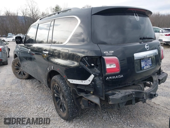 2019 Nissan Armada Platinum with VIN JN8AY2NE8K9755381, listed as a IAAI auction lot 41440130 with 137,026 mi miles. Bid and sale history available at carsss.com. Image 3.