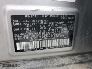 2010 Subaru Outback 2.5i Prem AWP/Pwr Moon with VIN 4S4BRBGC2A1321328, listed as a Copart auction lot 47299425 with 0 mi miles and Clean Title. Bid and sale history available at carsss.com. Image 14.
