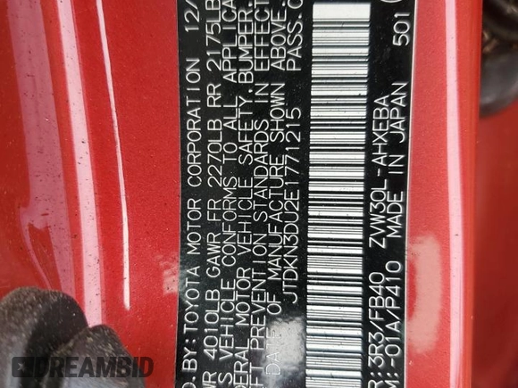 2014 Toyota Prius Four with VIN JTDKN3DU2E1771215, listed as a Copart auction lot 44829145 with Not Provided miles and Salvage Title. Bid and sale history available at DreamBid. Image 15.