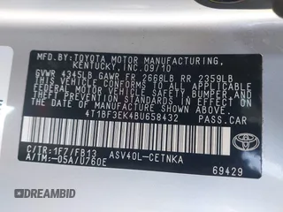 2011 Toyota Camry LE with VIN 4T1BF3EK4BU658432, listed as a IAAI auction lot 41950292 with 92,959 mi miles and . Bid and sale history available at carsss.com. Image 9.