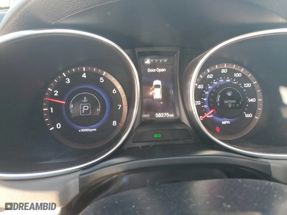 2015 Hyundai Santa Fe Sport with VIN 5XYZU3LBXFG266168, listed as a Copart auction lot 46942805 with 58,275 mi miles and Salvage Title. Bid and sale history available at carsss.com. Image 9.