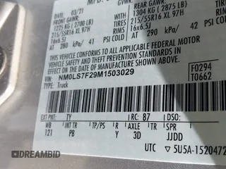 2021 Ford Transit Connect XLT z VIN NM0LS7F29M1503029, wystawiony jako IAAI lot #42556379 z przebiegiem 80 738 mil mil oraz . Historia ofert i sprzedaży dostępna na DreamBid. Obrazek 9.